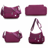 Waterproof Nylon Shoulder Bag for Women Casual Crossbody Sling Messenger Bag