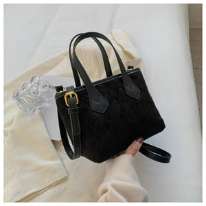 Women's Winter Fleece Shoulder Bag Vintage Crossbody Handbag