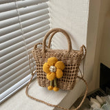 Women's Straw Bag Western Style Handheld Crossbody Bag