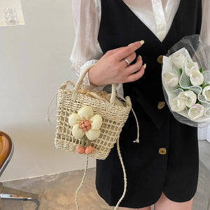 Women's Straw Crossbody Bag Casual Western Style Handbag