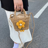 Women's Straw Crossbody Bag Casual Western Style Handbag