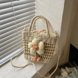 Women's Straw Crossbody Bag Casual Western Style Handbag