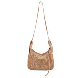 Large Capacity Women's Woven Beach Bag Hobo Straw Shoulder Handbag