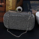 Womens Evening Bag Clutch with Rhinestone Studded Handbag
