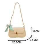 Yellow Leather Crossbody Bag with Silk Scarf