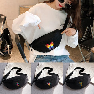 Butterfly Print Waist Bag Chest Bag for Outdoor Sports