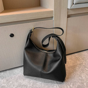 Fashionable Women's Solid Leather Shoulder Bag