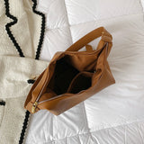 Fashionable Women's Solid Leather Shoulder Bag