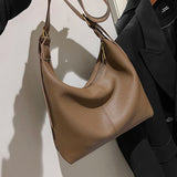 Fashionable Women's Solid Leather Shoulder Bag