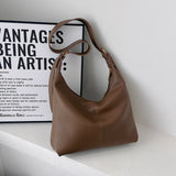 Fashionable Women's Solid Leather Shoulder Bag