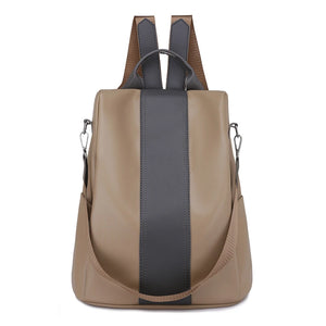 Women's PU Leather School Backpack Large Capacity Casual Backpack