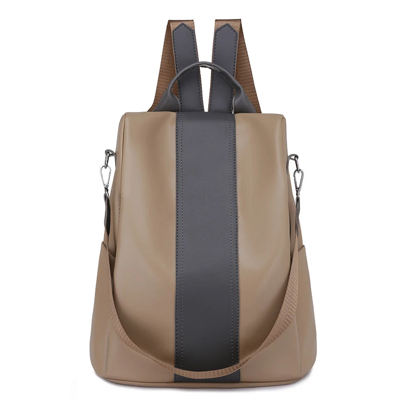 Women's PU Leather School Backpack Large Capacity Casual Backpack