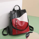 Women's PU Leather Casual School Backpack Large Capacity