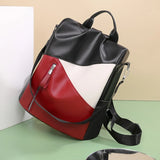 Women's PU Leather Casual School Backpack Large Capacity