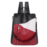 Women's PU Leather Casual School Backpack Large Capacity