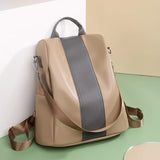 Women's PU Leather School Backpack Large Capacity Casual Backpack