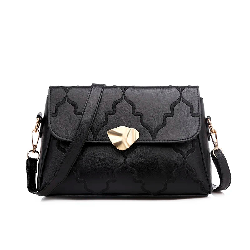 Women's Small Shoulder Bag Embossed Square Messenger Bag
