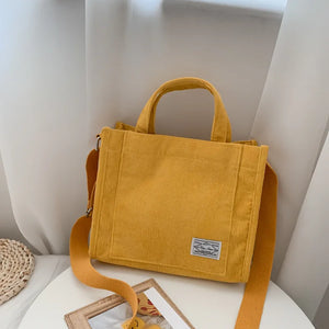 Corduroy Canvas Square Bag One Shoulder Messenger Bag