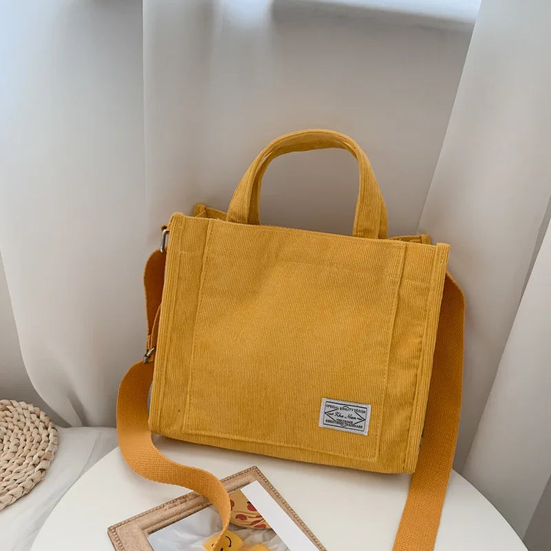 Corduroy Canvas Square Bag One Shoulder Messenger Bag