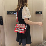 Women's Diamond Shoulder Bag PU Leather Small Square Bag