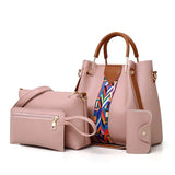Large Capacity Women's Bag Four-Piece Set Contrast Single Shoulder Messenger Bag