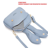 Women's Mini Bucket Bag Rabbit Ear Crossbody Messenger Bag