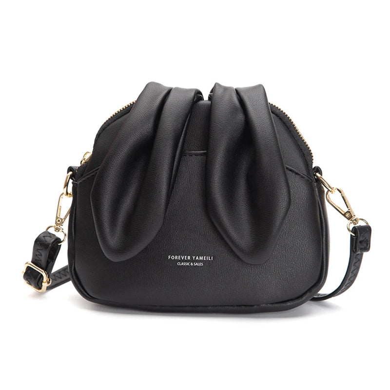 Women's Mini Bucket Bag Rabbit Ear Crossbody Messenger Bag