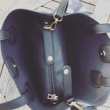 Women's PU Leather Wool Ball Bucket Bag Mother Lady Messenger Shoulder Handbag