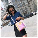 Laser Steamed Buns Handbag Jelly Shoulder Messenger Bag