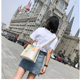 Laser Steamed Buns Handbag Jelly Shoulder Messenger Bag