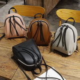 Women's Long Beard Zipper Backpack Small Bag