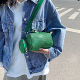Women's Rhinestone Shoulder Bag with Large Capacity and Mini Pouch