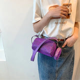 Women's Rhinestone Shoulder Bag with Large Capacity and Mini Pouch