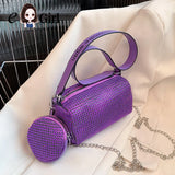 Women's Rhinestone Shoulder Bag with Large Capacity and Mini Pouch