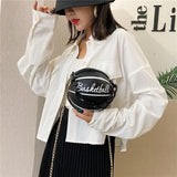 Round Shoulder Bag Chain Tote Purse Crossbody Messenger Bag