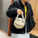 Round Shoulder Bag Chain Tote Purse Crossbody Messenger Bag