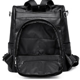 Women's Large PU Leather Backpack for Travel and School