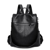 Women's Large PU Leather Backpack for Travel and School