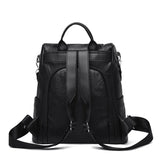 Women's Large PU Leather Backpack for Travel and School