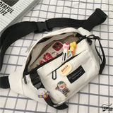 Harajuku Ins Dark Wind Canvas Waist Bag