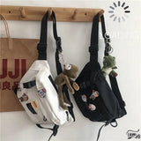 Harajuku Ins Dark Wind Canvas Waist Bag