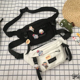 Harajuku Ins Dark Wind Canvas Waist Bag