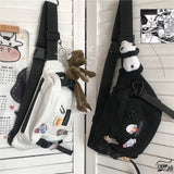 Harajuku Ins Dark Wind Canvas Waist Bag