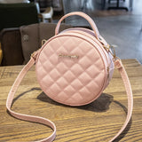 Rhombus One-Shoulder Small Round Bag Handbag