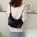 Casual PU Dumpling Bag Large Capacity Fold Crossbody Handbag