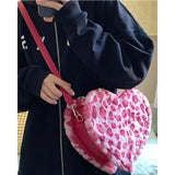 Plush Love Shape Box Bag Leopard Handbag