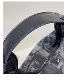 Women's Tie-Dye Denim Shoulder Bag with Leather Strap