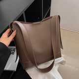 Women's Casual Shoulder Bag 2-Piece Set Solid Leather Texture Fabric