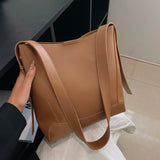 Women's Casual Shoulder Bag 2-Piece Set Solid Leather Texture Fabric