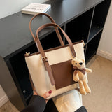 Women's Contrast Shoulder Bag Big Handbag